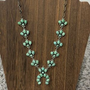 Mint Green Frederico Jimenez Cluster Squash Blossom Necklace - Women Jewelry